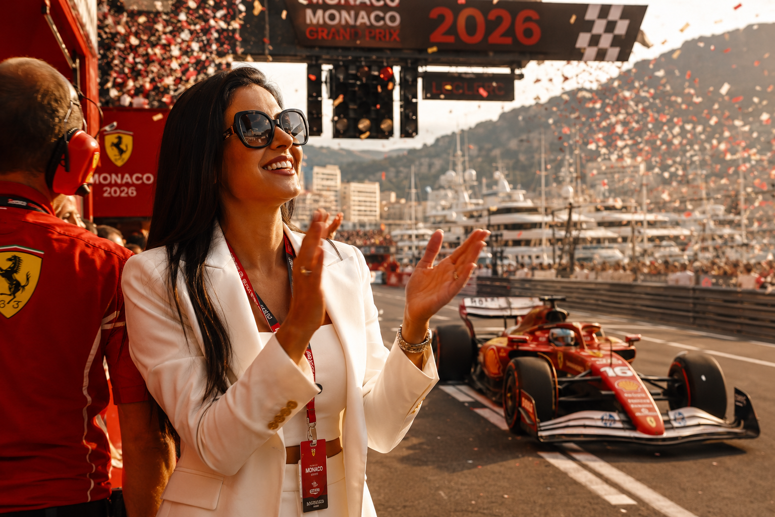 Kim Kardashian Cheers on Lewis Hamilton at Monaco Grand Prix as Ferrari Star Finishes Second Behind Antonelli
