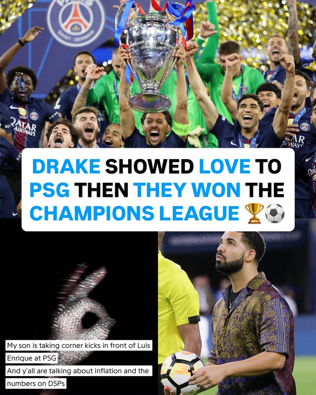 Drake Referenced PSG in New Track Before Club Won UEFA Champions League Title