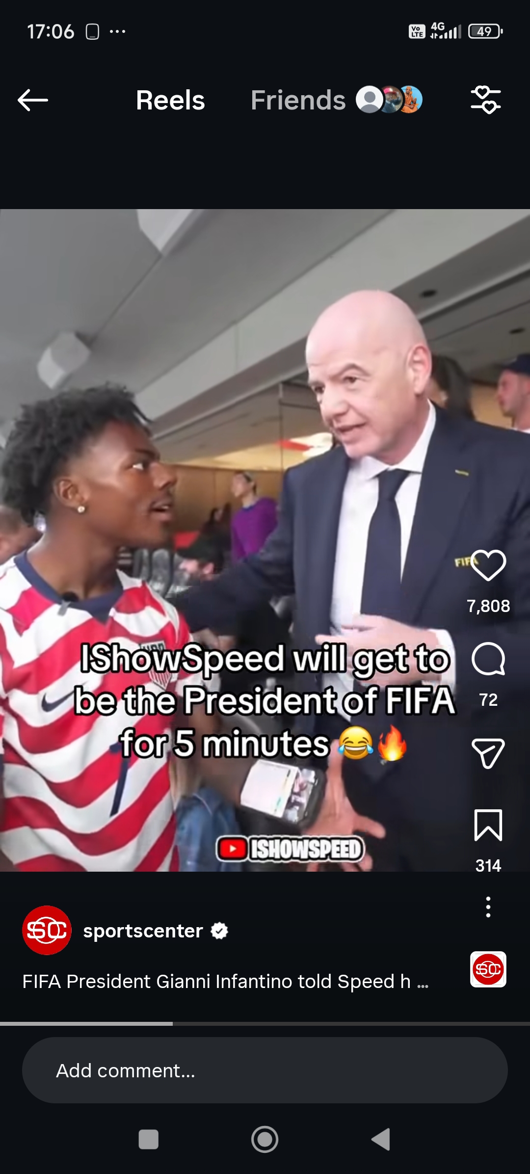 FIFA President Gianni Infantino Jokes That IShowSpeed Can Be 'President' at Future Match